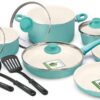 GreenLife 14 Piece Nonstick Ceramic Cookware Set With Soft Grip