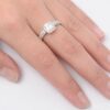 Wedding Set White Halo Unique Ring