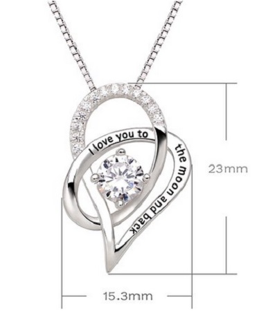 ALOV Jewelry Sterling Silver Love Heart Pendant Necklace