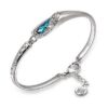 Qianse Bangle Bracelet Made With Blue Swarovski Crystal