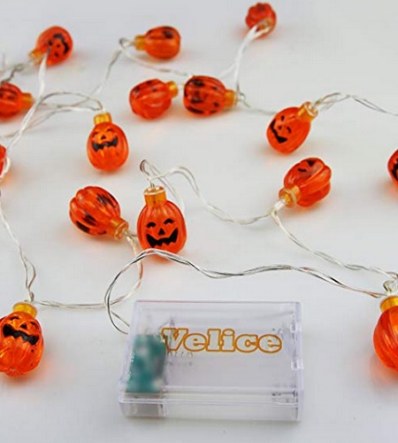 Velice Battery-Operated Led Fairy String LIghts 3D Pumpkin