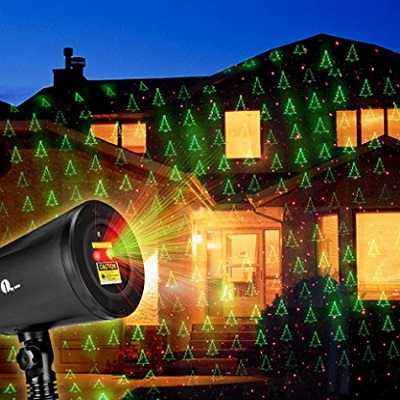 1 ByOne Christmas Laser Lights With Green Christmas Tree And Red Stars
